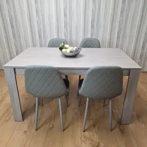 Grey Dinning Set With 4 Grey Padded Chairs Kitching Dining Set Dining Room Dining Set for 4