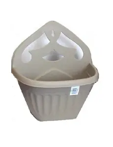 Small 32cm Athens Wall Planter Basket Garden Pot Plastic Taupe Colour