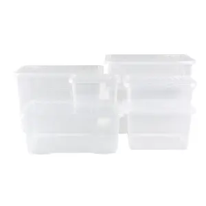 Wham 7 Piece Multisize Crystal Stackable Plastic Storage Box & Lid Set Clear