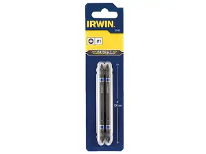 IRWIN Impact Double-Ended Screwdriver Bits Pozi PZ1 100mm (Pack 2)