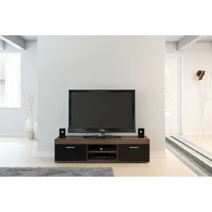 Birlea Edgeware TV Unit Walnut & Black