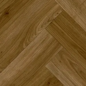 Brown Herringbone Wood Effect Vinyl Flooring For LivingRoom, Kitchen, 1.90mm Vinyl Sheet-8m(26'3") X 4m(13'1")-32m²