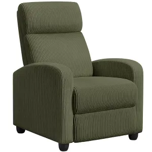 Yaheetech Dark Green Upholstered Recliner Chair with Pocket Spring