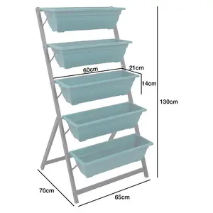 Woodside Drayton Metal Garden Planter - 5 Tier