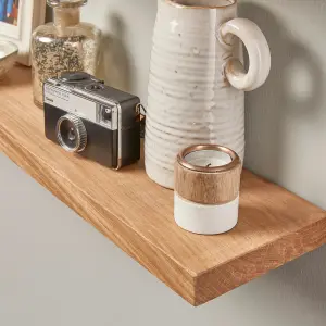 Wooden Floating Shelf made from Solid Oak - 70cm Length