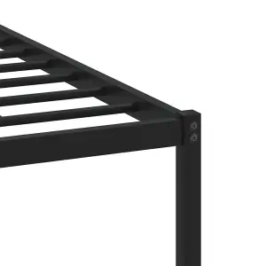 Berkfield Metal Bed Frame without Mattress Brown Oak 90x190 cm Single