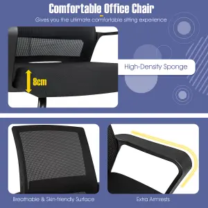 COSTWAY Set of 2 Meeting Office Chairs Mid-Back Mesh Reception Chair Guest Chair