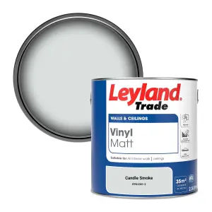 Leyland Trade Vinyl Matt Walls & Ceilings Emulsion Paint Candle Smoke (PPG1001-2) 2.5L