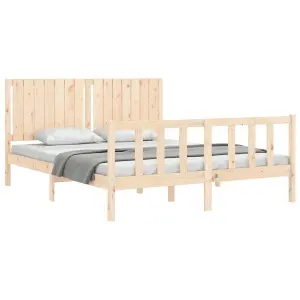 Berkfield Bed Frame with Headboard 160x200 cm Solid Wood