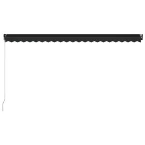 Berkfield Manual Retractable Awning with LED 500x300 cm Anthracite