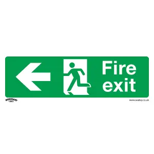 Sealey Safe Conditions Safety Sign Fire Exit Left - Rigid Plastic SS25P1