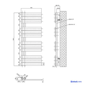 Wall -mounted towel rail White