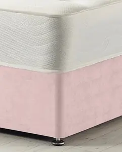 Somnior Plush Pink Memory Foam Divan Bed With Mattress - Double