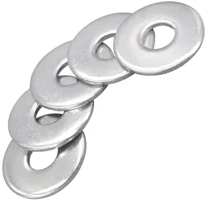 Large Flat Washer M4 - 4mm ( Pack of: 25 ) Form G Zinc Galvanised Steel Penny Washers DIN 9021