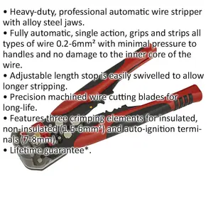 Professional Heavy Duty Automatic Wire Stripping Tool for 0.2mm to 6mm Cables with Steel Jaws