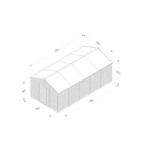 Beckwood 10x20 Apex Shed - No Windows - Double Door