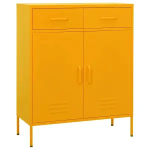 Berkfield Storage Cabinet Mustard Yellow 80x35x101.5 cm Steel