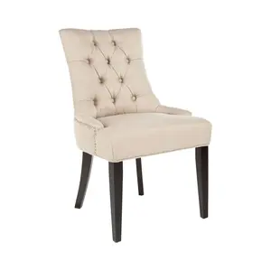 Baumgarten Upholstered Dining Chair (Set of 2) Beige / Espresso