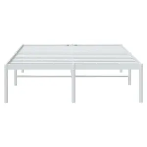 Berkfield Metal Bed Frame White 120x190 cm 4FT Small Double