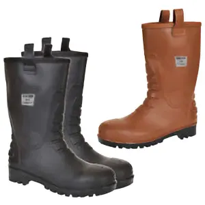 Portwest Mens Steelite Neptune Waterproof Safety Rigger Boots Black (10.5UK/45EUR)