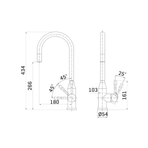 Franke Montreux Stainless steel effect Kitchen Side lever pull out Tap