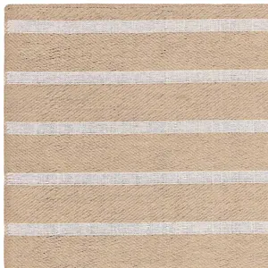 Global Beige Cream Stripe Cotton Jute Rug Rug 160x230cm for the