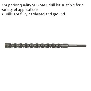 Premium 38 x 570mm SDS Max Drill Bit for Masonry Work - Hardened and Ground Quality