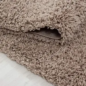 Thick Pile Dark Beige Fluffy Shaggy Large Area Rug Hallway Runner  - 160x230 cm