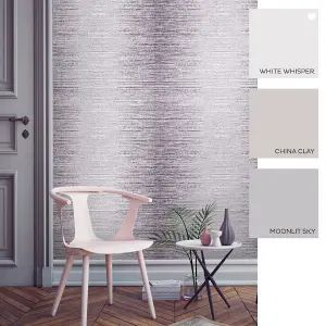 Ombre Crushed Stripe Wallpaper In Heather