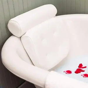 Bath Pillow - Bath and Spa Head Rest with Suction Cups - Bath Cushion Bathing Pillow - Provides support & comfort