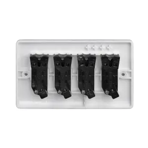 LAP White 10A 2 way 4 gang Raised slim Light Switch