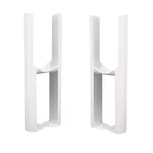 Right Radiators Pair of White Floor Mounting Feet for Cast Iron Tranditional 2 Column Radiator