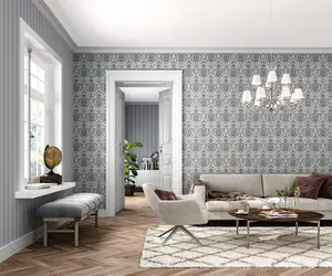 Rasch Trianon Contemporay damask Grey Wallpaper