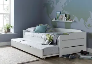 Rest Relax Cosmic White Guest Bed With Trundle 3ft - Single