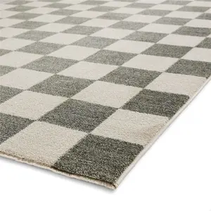 Baltimore 66618 Checkerboard Geometric Modern Rugs in Green - 200x290cm