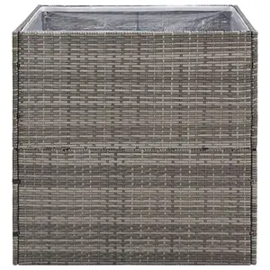 Berkfield Garden Planter Grey 80x80x80 cm Poly Rattan