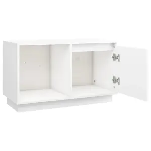 Berkfield TV Cabinet White 74x35x44 cm Solid Wood Pine