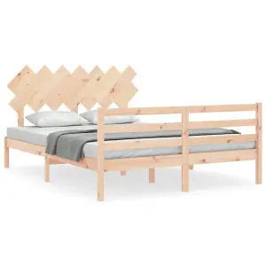 Berkfield Bed Frame with Headboard 140x200 cm Solid Wood