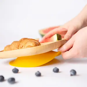 Tiny Dining - Children's Bamboo Plate Suction Cup - Yellow