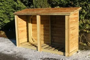 Heavy Duty Log Store - Timber - L67 X W190 X H150 cm - Minimal Assembly Required