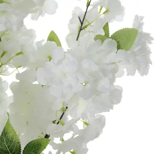 White Garden Decoration Artificial Cherry Flower Tree H 105 cm