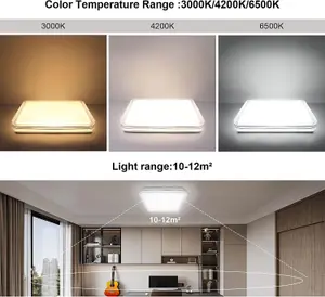 24W LED Square Ceiling Light CCT, 3000 Lumen