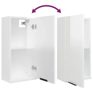 Berkfield Wall-mounted Bathroom Cabinet High Gloss White 32x20x67 cm