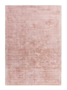 Pink Handmade , Luxurious , Modern , Plain Easy to Clean Viscose Rug for Living Room, Bedroom - 120cm X 170cm