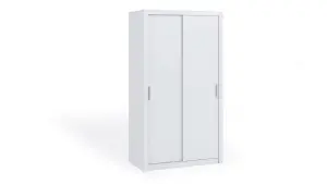 Bono Sliding Door Wardrobe in White Matt - Sleek Design for Modern Interiors - W1200mm x H2150mm x D620mm