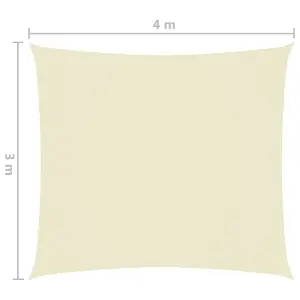 Berkfield Sunshade Sail Oxford Fabric Rectangular 3x4 m Cream