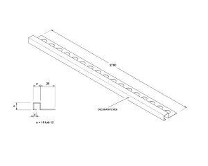 ILCOM decorative profile Qs 10mm x 2440mm x 0.6mm Silver Polished Stainless Steel