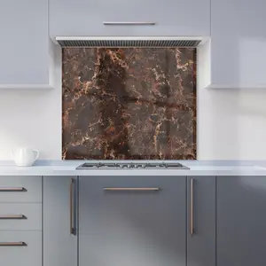 Browns Quartz Effect Premium Glass Kitchen Splashback W600mm x H750mm