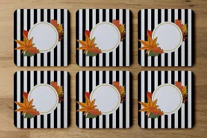 Black Stripes, Autumn Leaves (Coaster) / Default Title