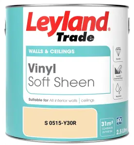 Leyland Trade Vinyl Soft Sheen Walls & Ceilings Emulsion Paint (S 0515-Y30R) - 2.5L